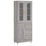 Aparador alto madera contrachapada gris sonoma 69,5x34x180 cm de , Aparadores - Ref: Foro24-3198647, Precio: 170,08 €, Descue...