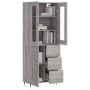 Aparador alto madera contrachapada gris sonoma 69,5x34x180 cm de , Aparadores - Ref: Foro24-3198647, Precio: 170,08 €, Descue...