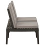 Banco de jardín con cojines plástico gris de vidaXL, Bancos de jardín - Ref: Foro24-315849, Precio: 132,92 €, Descuento: %