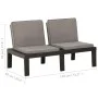 Banco de jardín con cojines plástico gris de vidaXL, Bancos de jardín - Ref: Foro24-315849, Precio: 125,80 €, Descuento: %