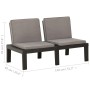 Banco de jardín con cojines plástico gris de vidaXL, Bancos de jardín - Ref: Foro24-315849, Precio: 132,92 €, Descuento: %