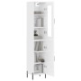 Aparador alto madera contrachapada blanco brillo 34,5x34x180 cm de , Aparadores - Ref: Foro24-3199179, Precio: 119,35 €, Desc...