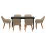 Conjunto de Comedor de Jardín 7 pcs Beige ratán sintético en Mesas de jardín | Comprar online en Foru.es
