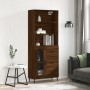 Aparador alto madera contrachapada marrón roble 69,5x34x180 cm de , Aparadores - Ref: Foro24-3189532, Precio: 157,84 €, Descu...