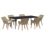Conjunto de Comedor de Jardín 7 pcs Beige ratán sintético en Mesas de jardín | Comprar online en Foru.es