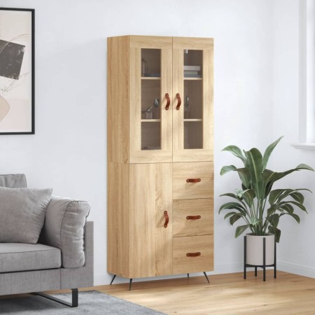 Aparador alto madera contrachapada color roble 69,5x34x180 cm de , Aparadores - Ref: Foro24-3198444, Precio: 168,17 €, Descue...
