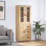 Aparador alto madera contrachapada color roble 69,5x34x180 cm de , Aparadores - Ref: Foro24-3198444, Precio: 168,17 €, Descue...