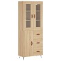 Aparador alto madera contrachapada color roble 69,5x34x180 cm de , Aparadores - Ref: Foro24-3198444, Precio: 168,17 €, Descue...