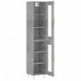 Aparador de madera contrachapada gris hormigón 34,5x34x180 cm de , Aparadores - Ref: Foro24-3199421, Precio: 99,43 €, Descuen...