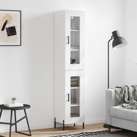 Aparador alto madera contrachapada blanco brillo 34,5x34x180 cm de , Aparadores - Ref: Foro24-3199435, Precio: 117,96 €, Desc...