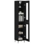 Aparador de madera contrachapada negro 34,5x34x180 cm de , Aparadores - Ref: Foro24-3199442, Precio: 110,75 €, Descuento: %