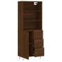 Aparador alto madera contrachapada marrón roble 69,5x34x180 cm de , Aparadores - Ref: Foro24-3190020, Precio: 149,24 €, Descu...