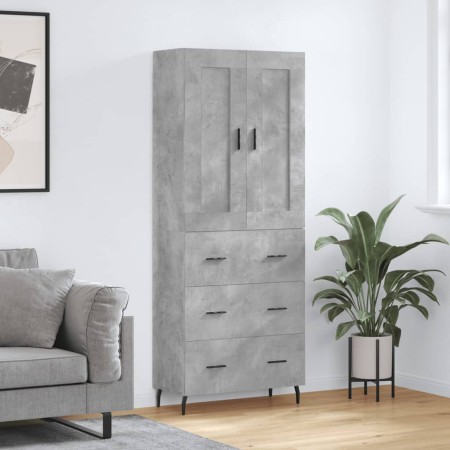 Aparador alto madera contrachapada gris hormigón 69,5x34x180 cm de , Aparadores - Ref: Foro24-3199765, Precio: 167,90 €, Desc...