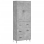 Aparador alto madera contrachapada gris hormigón 69,5x34x180 cm de , Aparadores - Ref: Foro24-3199765, Precio: 167,90 €, Desc...