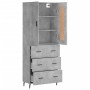 Aparador alto madera contrachapada gris hormigón 69,5x34x180 cm de , Aparadores - Ref: Foro24-3199765, Precio: 167,90 €, Desc...