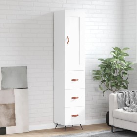 Aparador alto madera contrachapada blanco 34,5x34x180 cm de , Aparadores - Ref: Foro24-3200169, Precio: 117,91 €, Descuento: %