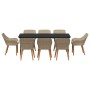 Conjunto de Comedor de Jardín 9 pcs Beige ratán sintético en Mesas de jardín | Comprar online en Foru.es