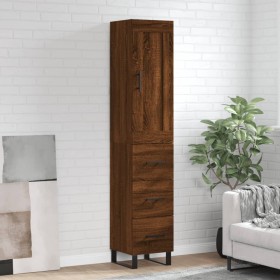 Aparador alto madera contrachapada roble marrón 34,5x34x180 cm de , Aparadores - Ref: Foro24-3200224, Precio: 121,92 €, Descu...