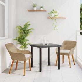 Conjunto de Comedor de Jardín 3 pcs Beige ratán sintético en Mesas de jardín | Comprar online en Foru.es
