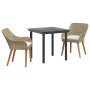 Conjunto de Comedor de Jardín 3 pcs Beige ratán sintético en Mesas de jardín | Comprar online en Foru.es