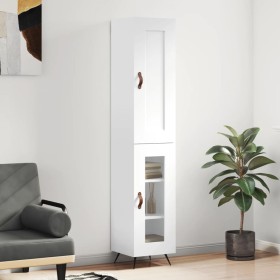 Aparador alto madera contrachapada blanco 34,5x34x180 cm de , Aparadores - Ref: Foro24-3200361, Precio: 104,54 €, Descuento: %