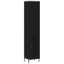Aparador de madera contrachapada negro 34,5x34x180 cm de , Aparadores - Ref: Foro24-3200394, Precio: 110,13 €, Descuento: %