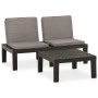 Set de muebles de jardín 2 piezas con cojines plástico gris de vidaXL, Conjuntos de jardín - Ref: Foro24-315853, Precio: 148,...