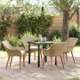 Conjunto de Comedor de Jardín 5 pcs Beige ratán sintético en Mesas de jardín | Comprar online en Foru.es