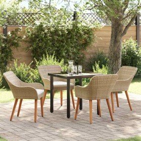 Conjunto de Comedor de Jardín 5 pcs Beige ratán sintético en Mesas de jardín | Comprar online en Foru.es