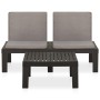 Set de muebles de jardín 2 piezas con cojines plástico gris de vidaXL, Conjuntos de jardín - Ref: Foro24-315853, Precio: 148,...