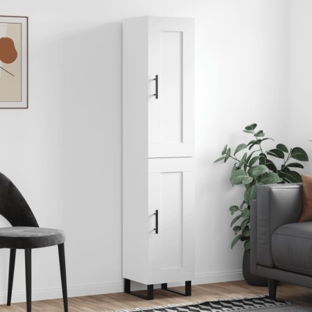 Aparador alto madera contrachapada blanco 34,5x34x180 cm de , Aparadores - Ref: Foro24-3200473, Precio: 106,73 €, Descuento: %