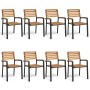 Sillas de jardín apilables 8 uds madera maciza acacia y metal de , Sillas de jardín - Ref: Foro24-3155427, Precio: 698,16 €, ...