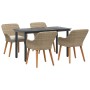Conjunto de Comedor de Jardín 5 pcs Beige ratán sintético en Mesas de jardín | Comprar online en Foru.es