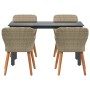 Conjunto de Comedor de Jardín 5 pcs Beige ratán sintético en Mesas de jardín | Comprar online en Foru.es