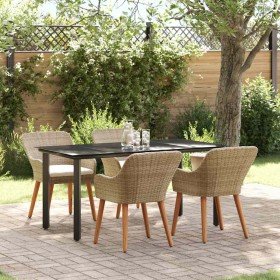 Conjunto de Comedor de Jardín 5 pcs Beige ratán sintético en Mesas de jardín | Comprar online en Foru.es