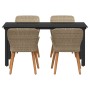 Conjunto de Comedor de Jardín 5 pcs Beige ratán sintético en Mesas de jardín | Comprar online en Foru.es