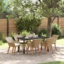 Conjunto de Comedor de Jardín 7 pcs Beige ratán sintético en Mesas de jardín | Comprar online en Foru.es