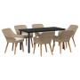 Conjunto de Comedor de Jardín 7 pcs Beige ratán sintético en Mesas de jardín | Comprar online en Foru.es