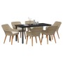 Conjunto de Comedor de Jardín 7 pcs Beige ratán sintético en Mesas de jardín | Comprar online en Foru.es