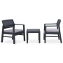Set de muebles de jardín 3 piezas con cojines plástico gris de vidaXL, Conjuntos de jardín - Ref: Foro24-315855, Precio: 184,...