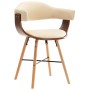 Sillas de comedor 2 uds cuero sintético y madera curvada crema de , Sillas de comedor - Ref: Foro24-283139, Precio: 256,68 €,...