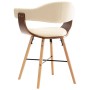 Sillas de comedor 2 uds cuero sintético y madera curvada crema de , Sillas de comedor - Ref: Foro24-283139, Precio: 256,68 €,...
