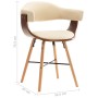 Sillas de comedor 2 uds cuero sintético y madera curvada crema de , Sillas de comedor - Ref: Foro24-283139, Precio: 256,68 €,...