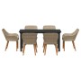 Conjunto de Comedor de Jardín 7 pcs Beige ratán sintético en Mesas de jardín | Comprar online en Foru.es