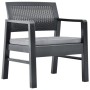 Set de muebles de jardín 3 piezas con cojines plástico gris de vidaXL, Conjuntos de jardín - Ref: Foro24-315855, Precio: 184,...