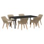 Conjunto de Comedor de Jardín 7 pcs Beige ratán sintético en Mesas de jardín | Comprar online en Foru.es