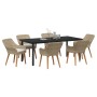Conjunto de Comedor de Jardín 7 pcs Beige ratán sintético en Mesas de jardín | Comprar online en Foru.es
