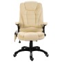 Silla de oficina de masaje de cuero sintético color crema de , Sillas de oficina - Ref: Foro24-20238, Precio: 245,15 €, Descu...