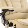 Silla de oficina de masaje de cuero sintético color crema de , Sillas de oficina - Ref: Foro24-20238, Precio: 245,15 €, Descu...