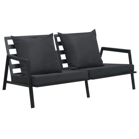 Sofá de jardín de 2 plazas con cojines aluminio gris oscuro de , Sofás de exterior - Ref: Foro24-47815, Precio: 397,82 €, Des...